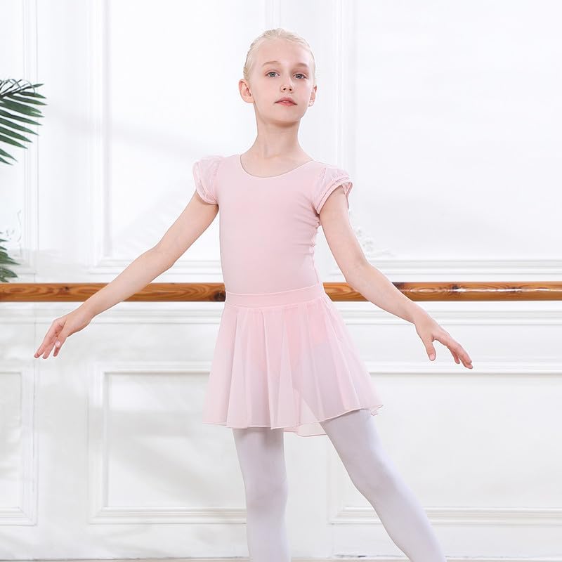 Vista 3 de DIPUG Leotardos de ballet para niñas, combo de leotardo de baile extraíble para niñas pequeñas