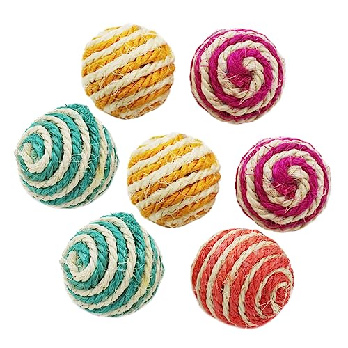DOITOOL 7 Unidades bola de sisal brinquedo interativo para gatos brinquedo de provocação de gato bri