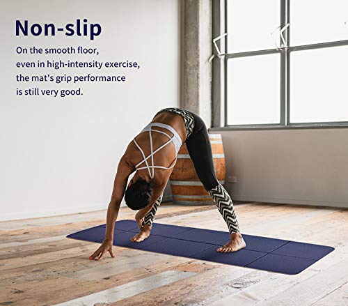 51aFOb5SsGL Foldable Eco Friendly TPE Yoga Mat Folding Travel Fitness Exercise Mat Double Sided Non-slip for All Types of Yoga… - Image 7