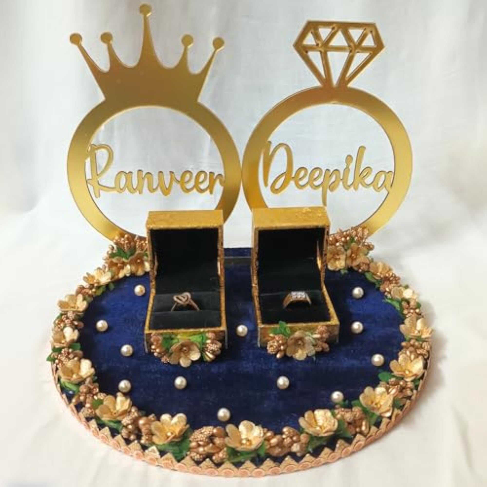 Personalized Engagement Ring Platter, Decorative Ring Tray