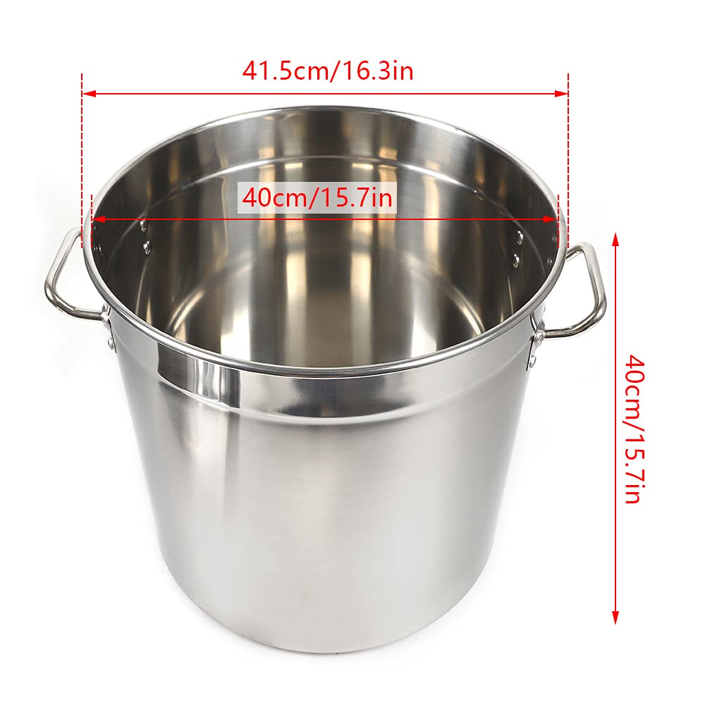 Olla de 50 litros, de alto rendimiento, acero inoxidable, con tapa de acero inoxidable, para todo tipo de cocinas y grandes cocinas