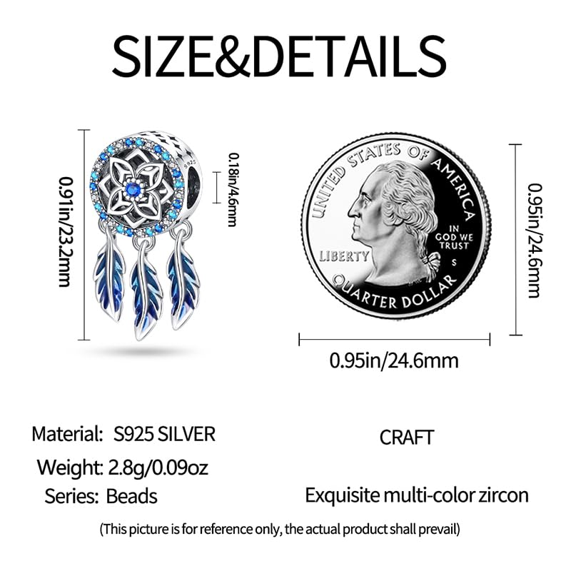 Abalorio atrapasueños de plata 925 con huellas de perro compatible con pulseras Pandora 4
