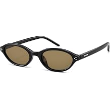 COASION Polarized Retro Oval Cat Eye Sunglasses for Women, Trendy Y2K 90s Narrow Sunnies, Small Frame UV400 Protection Shades