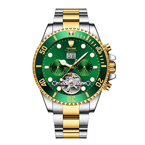 OVERFLY TEVISE Automatic Skeleton Mechanical Dial Luxury Analog Watch - for Men (T823-Green) (B0D29HZ4JD) Amazon Price History, Amazon Price Tracker
