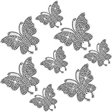 Frienda 8 Pcs Bling Butterfly Car Decals Women Crystal Rhinestone Shiny Butterfly Stickers Accessories for Car Body Bumper Window Laptop Automotive Interior Exterior Sticker Decor(Black)