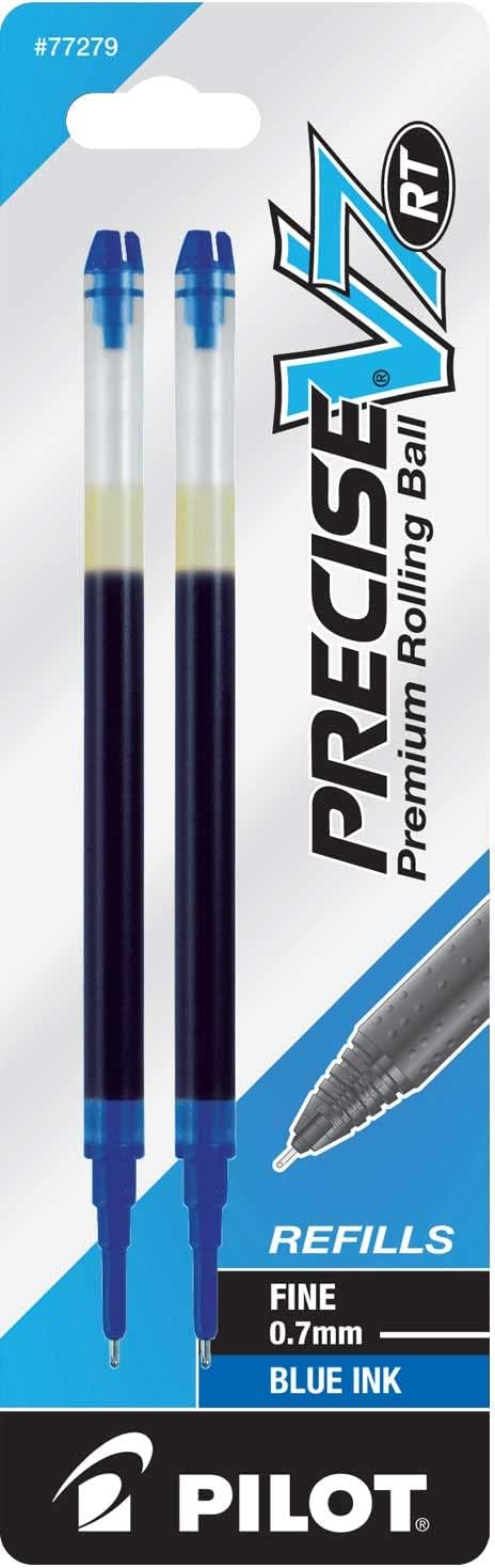 Pilot Precise V7 RT Liquid Ink Retractable Rollerball Pen Refills, 0.7mm, Fine Point, Blue Ink, Pack of 6 : Office Products