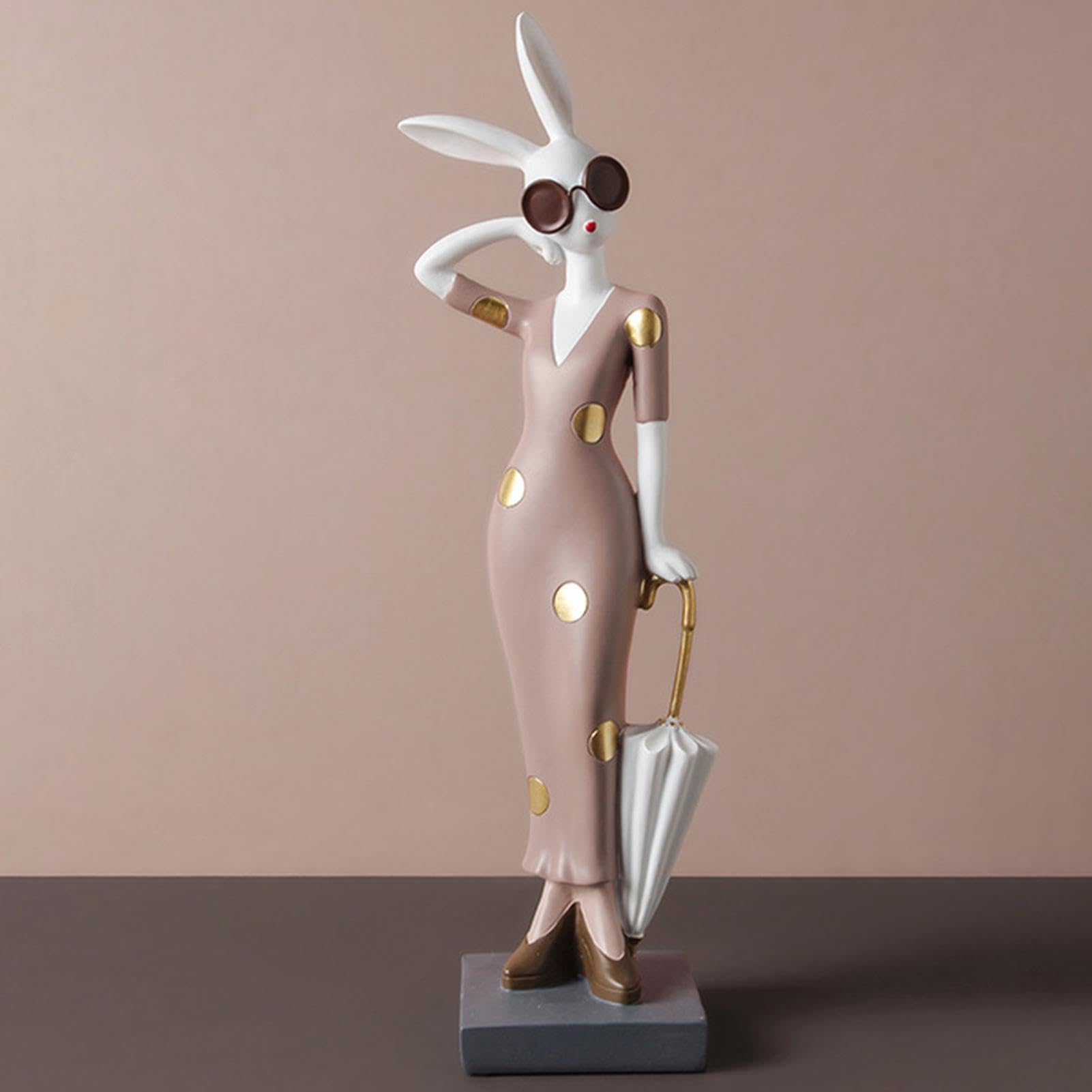 Figurine de lapin en résine, décoration de femme en forme de lapin mignon | décoration de table, idéale pour salon, chambre à coucher, maison et présentation de collection