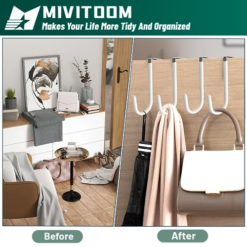 MIVITOOM 8 Pack Over The Door Hook Hanger - Image 3