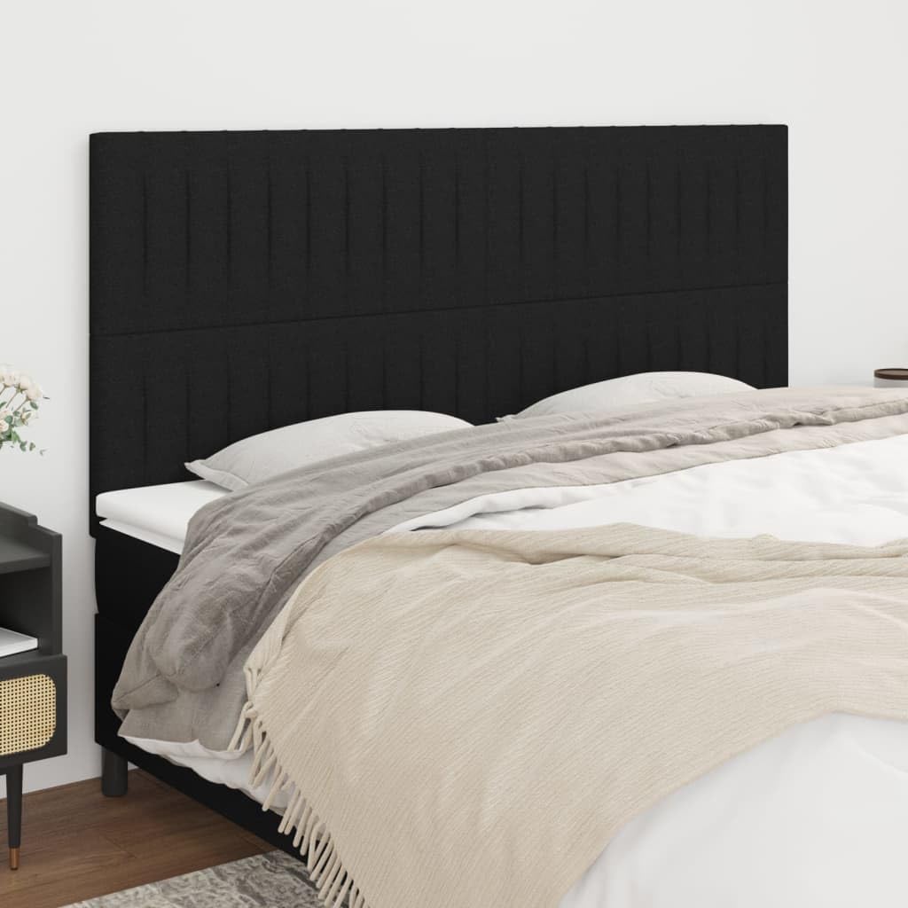 vidaXL Tête de lit Noir 160x5x118/128 cm Tissu
