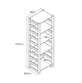無印良品　ホワイトシェルフ 幅58×奥行41×高さ175.5cm 無印良品 ホワイトシェルフ 幅58×奥行41×高さ175.5cm