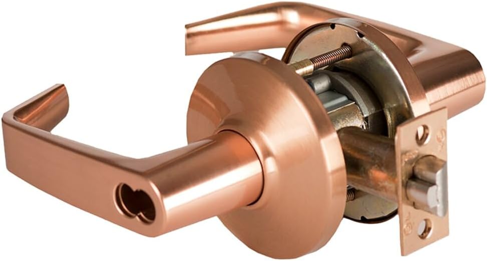 BEST 9K37D15DS3612 Grade 1 Storeroom Cylindrical Lock 15 Lever D Rose SFIC Less Core Satin Bronze Finish 4-7/8 ANSI Strike Non-Handed
