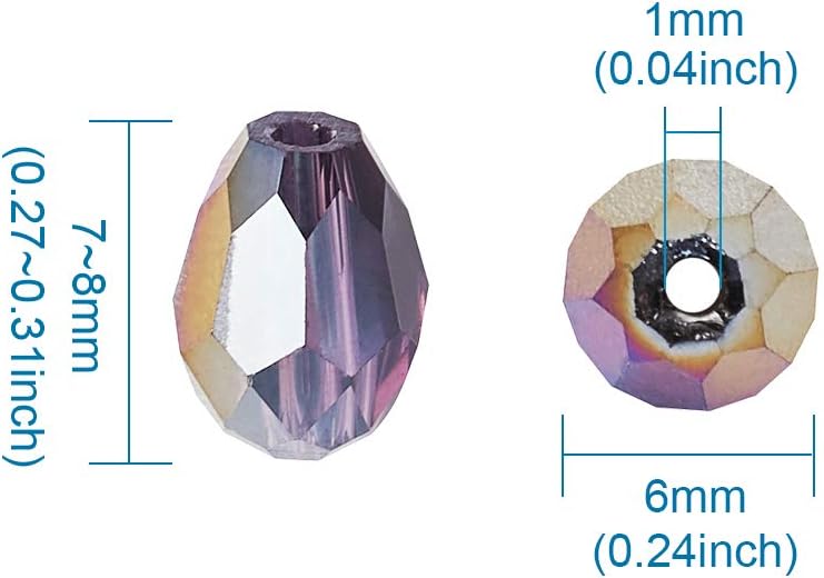 Craftdady 200Pcs 7-8x6mm Faceted Glass Teardrop Spacer Beads Random Mixed AB Color Crystal Loose Beads for DIY Jewelry Making with 1mm Vertical Hole - Image 5