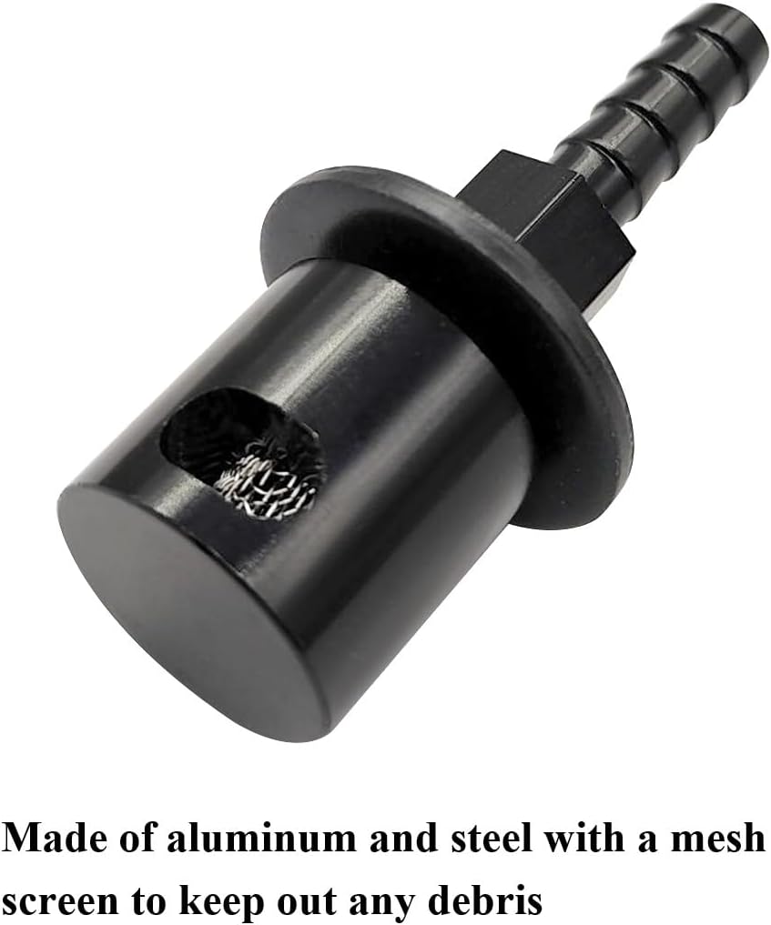 YSIL Fuel Tank Remote Mount Vent Valve Roll Over Check Valve 5/16" Hose Barb Fitting for EFI Fuel Tanks Replacement Part 19-174 Black