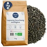 Té Ahumado Lapsang Souchong Orgánico – Té Negro Vegano en Hoja Suelta, 100 % natural, libre de OGM – Agricultura ecológica – Envasado en Francia – Bolsa de 1 kg (500 tazas)
