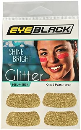 EyeBlack Gold Softball Glitter Eye Black Strips, 2 Pair