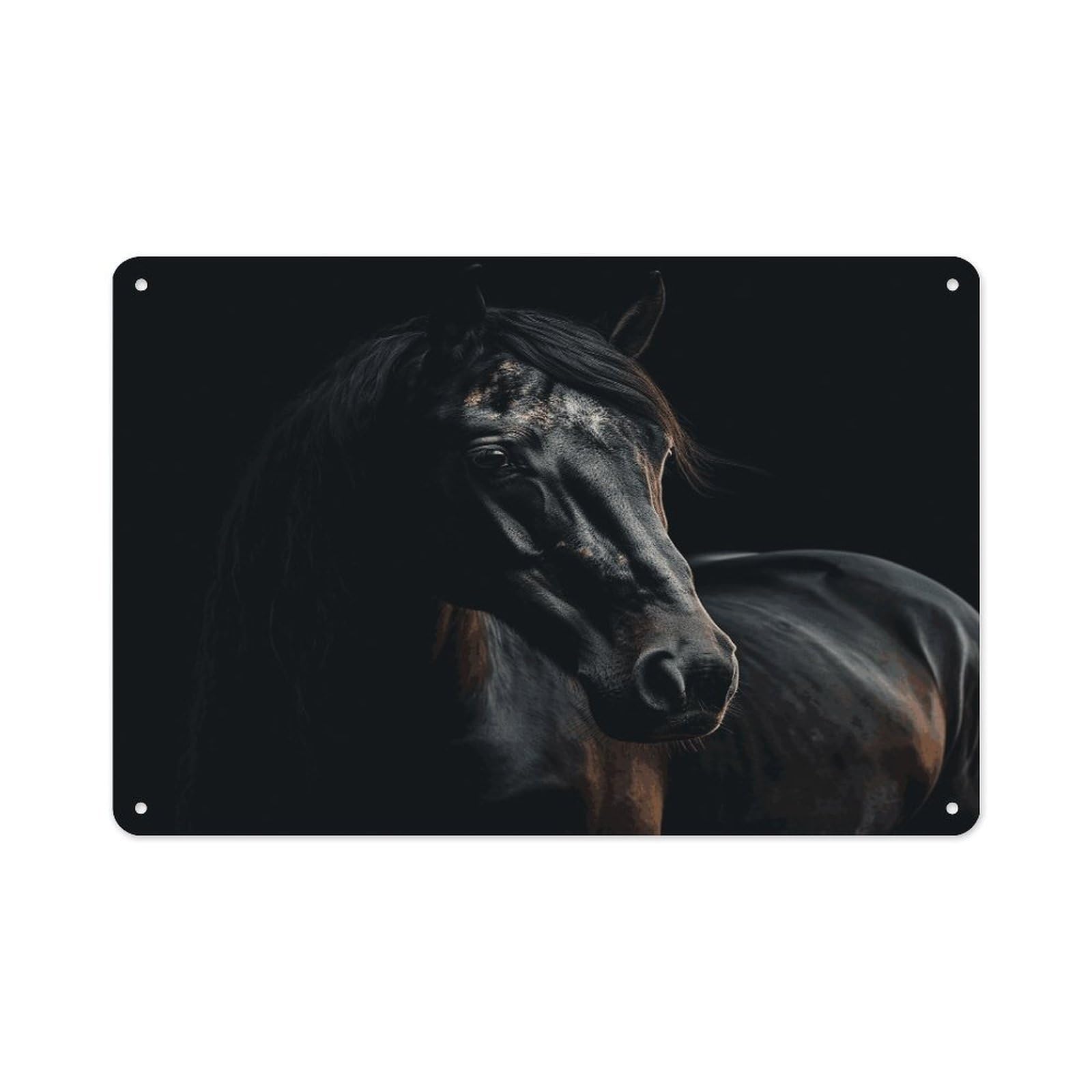 Btcowzrv Style A Dark Horse Metal Sign 7.9 X 11.8 Inch, Aluminum Sign Wall Art Decor Easy To Install, Decorative Plaque For Home Bar Kitchen Pub Shop Garage
