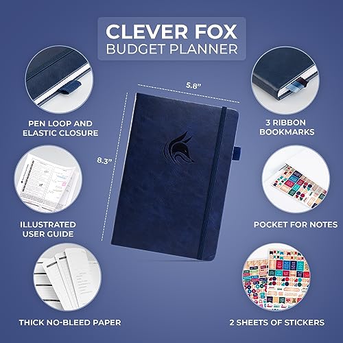 Clever-Fox-Budget-Planner-Expense-Tracker-Notebook-Monthly-Budgeting-Organizer-Finance-Logbook-Accounts-Book-Bill-Tracker-A5-Dark-Blue