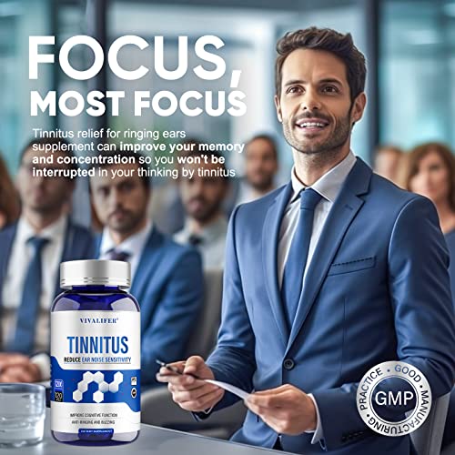 Vivalifer Tinnitus Relief For Ringing Ears Supplements - 120 Capsules 2 Month Supply #TOP1