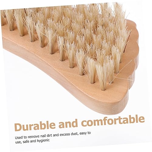 minkissy 1Pc Escova De Pó De Unha Escovas De Corpo Escova De Dedo De Madeira Escova De Cerdas De Mad