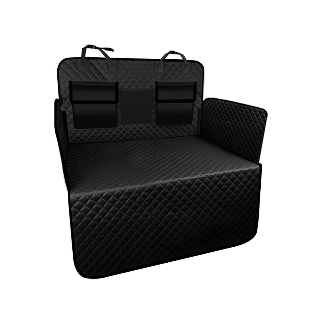 QQLADY Car Boot Protector for Citroen e-C4 Shine/C4 X Flair – Waterproof Dog Seat Cover, Scratch & Dirt Resistant with Bumper & Side Protection for Cars & SUVs, 180x105cm, Black