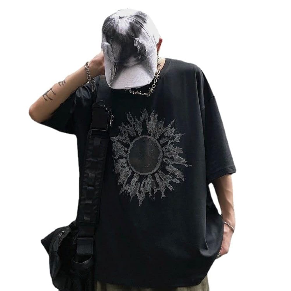 Amazon.com: Mens Sun Graphic Print T-Shirt Short Sleeve