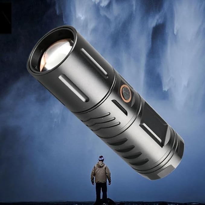 Deoxys USB Rechargeable Flashlight 200000 Lumens, Super Bright LED Flashlight High Lumen, Powerful Flashlight with 5 Modes, Zoomable, Waterproof Brightest Flash Light for Emergency, Camping, Hiking-image-7