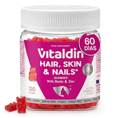 VITALDIN Gominolas para Pelo Piel y Uñas con Biotina - Sin Azúcar - 120 uds