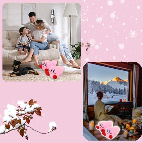 Cartoon Cute Plush Open Back Floor Slippers Indoor Shoes Fuzzy Slippers with Rubber Sole for Women4