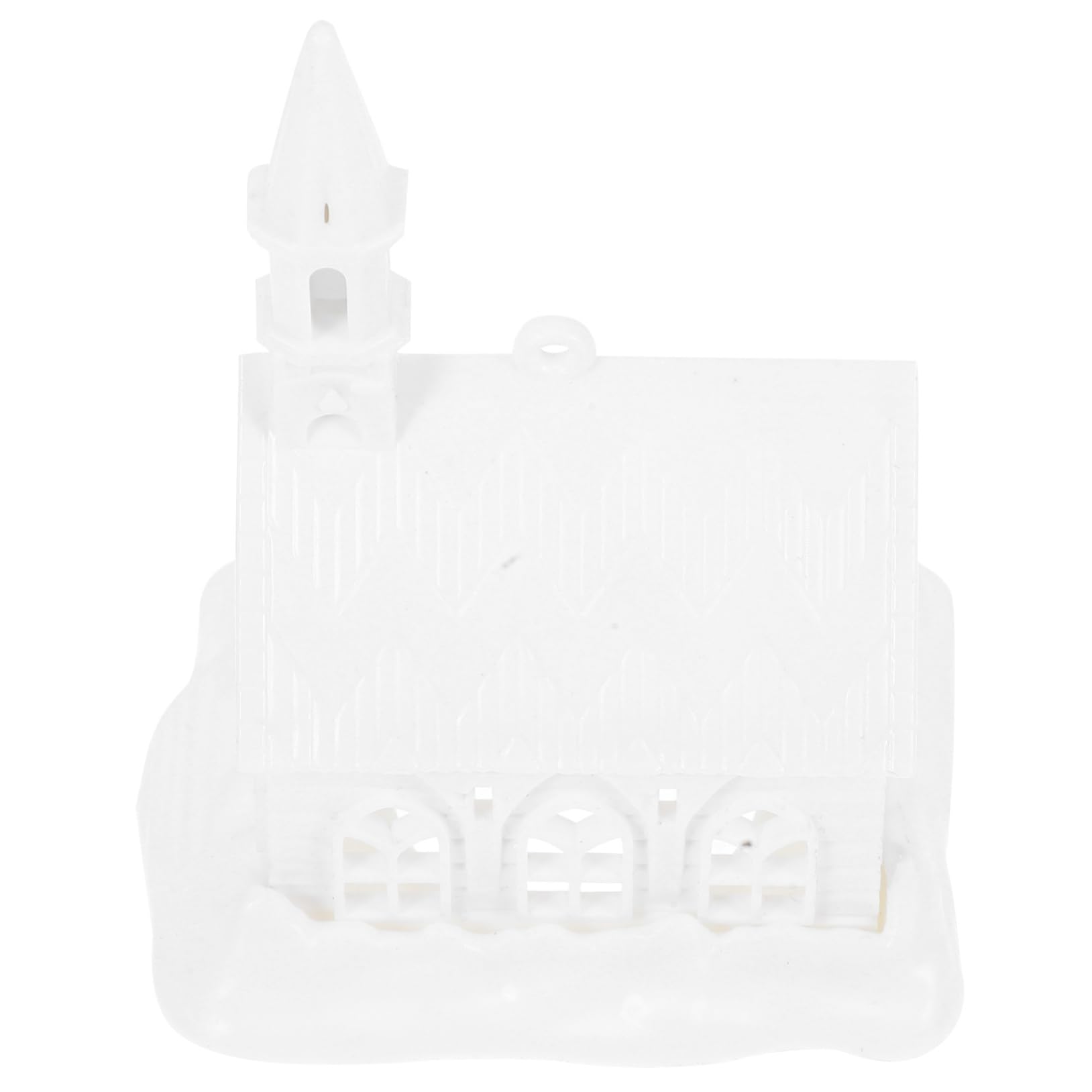 DOITOOL White Miniature Village House Ornament Unfinished Plastic Model for Creative Painting Blank Snow House for Christmas Decoration Farmhouse Centerpiece Decor