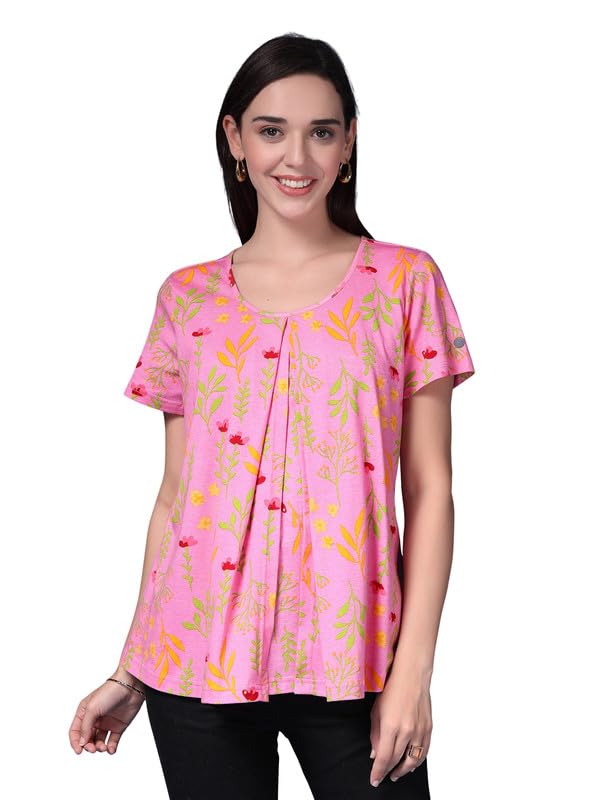 Maternity & Nursing Top | Cotton V-Pleated Maternity Feeding Top Without Zip & Built-in Nursing Cover | Pregnancy, Postpartum & Breastfeeding Friendly for Mothers-image-43
