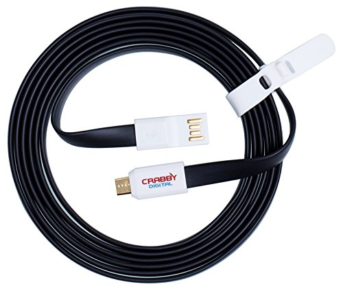 Crabby Digital Premium Android Micro USB Cable - Extra Long 6FT - 2A Max Charge - USB 2.0 Charge & Data Sync Cable - Compatible With Google, LG, Motorola, Samsung