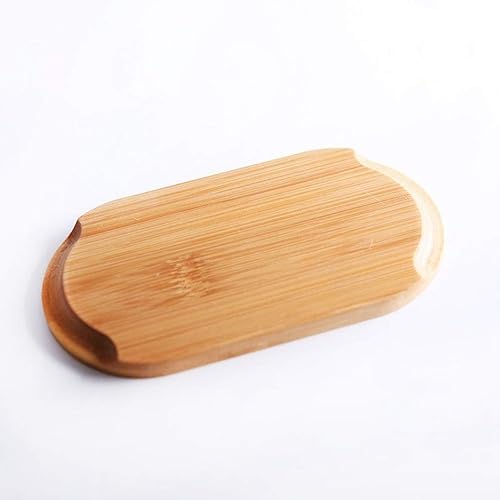 Miniatura 5 de Ochine Bandeja redonda de madera para servir, soporte para molino de pimienta y sal y descanso, se adapta a muchos molinos y cocteleras, soporte de