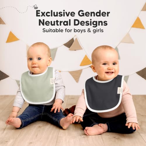 Image of KeaBabies 8-Pack Organic Baby Bibs for Drooling and Teething (Basics) | Soft Cotton Bibs for Baby Girl, Boy, Extra Absorbent, Easy to Clean & Put On, Toddler, Newborn, Infant 0-24 Months