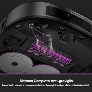 EUREKA J15 Evo Ultra Robot Aspirapolvere e Lavapavimenti, Aspirazione 22.000Pa, Mocio Estendibile 100% Bordi, Autolavaggio/Asciugatura 55°C, 75 Giorni Autonomia, Animali Domestici, Anti-Groviglio,Nero