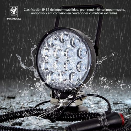 Luz de trabajo de inundación Willpower de 42W con base imantada para evitar averías sin luz 5