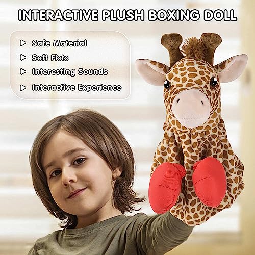 Animal Hand Puppets For Kids - Boxing Giraffe Hand Puppets Interactive Social Skills Plush Toy With Voice Toys For Boys Girls Kids(Giraffe) #TOP1