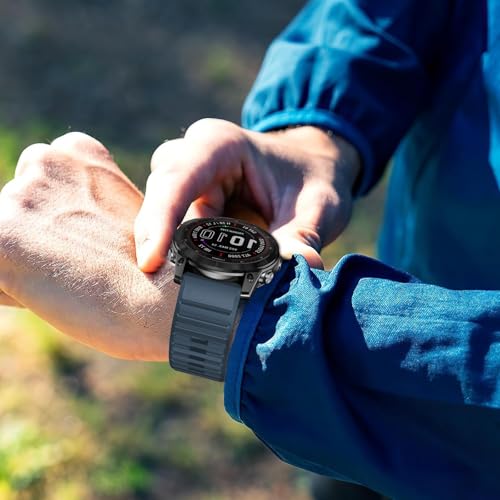 Image of Silicone Band for Garmin Enduro 3 2 /Fenix 8 pro /tactix 8 AMOLED 51mm /Fenix 7X /6X pro sapphire solar /5X plus, 26mm Quickfit Sprot Watch Strap Replacement for Descent Mk2i /3i /epix Pro /quatix 8 51mm