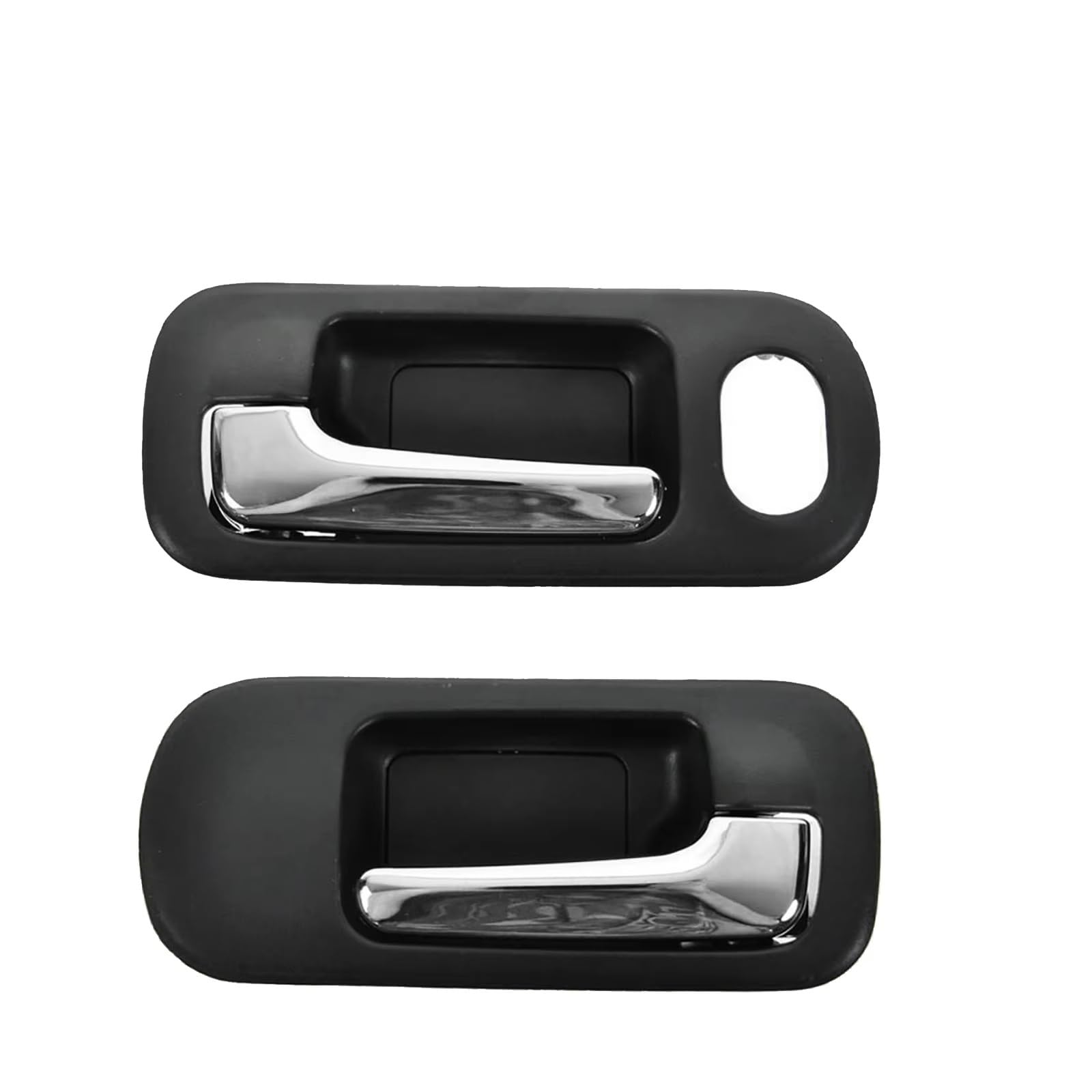 Ksjosji Front Left And Right Interior Door Grab Handle 2Piece Front Rear Car Interior Inside Door Handle Black Chrome For Civic Sedan 2001-2005 Interior Door Handle Replacement(Front Left And Right)