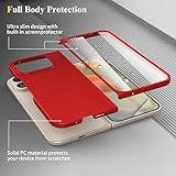 Cresee Case for Google Pixel 9 Pro Fold, with Built-in Front Screen Protector, Slim Fit Hard Polycarbonate Cover Phone Case for Pixel 9 Pro Fold (2024) Red - Image 3