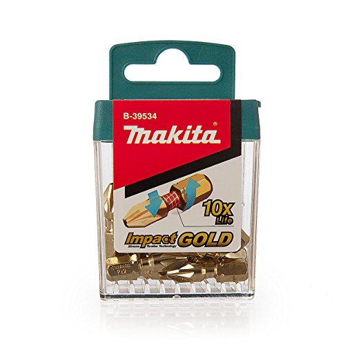 Image of Makita B-39534 25 mm PZ2 Screwdriver Bits (Pack of 15)