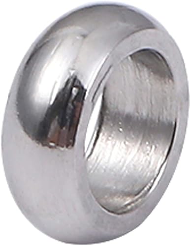 Cuentas espaciadoras de acero inoxidable de 0.138 x 0.047 in Rondelle sueltas para hacer joyas de bricolaje, 100 unidades con agujero de 0.079