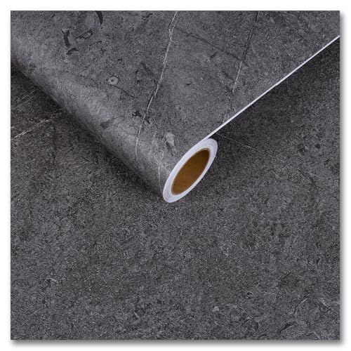 Papel de contacto de hormigón para encimeras autoadhesivo vinilo gris oscuro texturizado 6