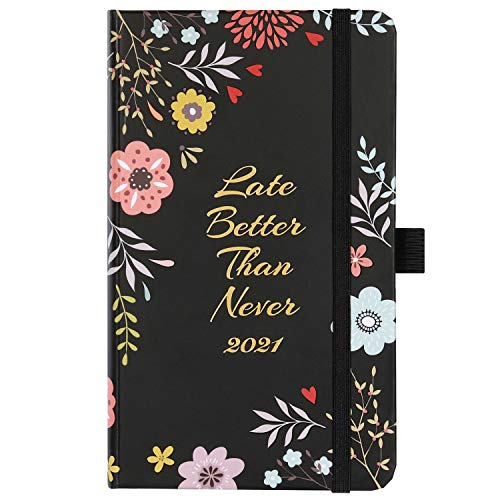 2021 Pocket Planner/Calendar - Weekly & Monthly Pocket Planner, Jan - Dec 2021, 6.3''×3.8'', Agenda Planner and Schedule Organizer with Pen Loop + Inner Pocket + 2 Bookmarks + Banded - Black