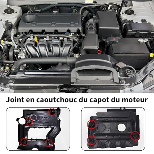 Yuiturt 4Pcs Silent-blocs de circuit d'admission d'air supports caoutchouc pour filtre à aire à air, OEM 1422A3 pour Peugeot 207/307/308/407, Citroën C2/C3/C4/C5, Ford Focus 1.6 HDI Joints caoutchouc – vue 4
