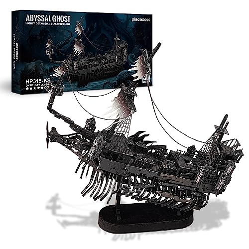 Piececool 3D Puzzle Metal Silent Ghost, Pirate Boat Craft Model Kits for Adults to Build, 3D Puzzles Adult Teens for 304 Stainless Steel Ship, Ideal as Gifts, Home Decoration, DIY, 363 Pieces