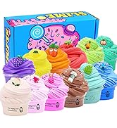 12 Pack Butter Slime Kit, DIY Fluffy Slime Supplies Kit for Girls and Boys, Soft and Non-Stick St...