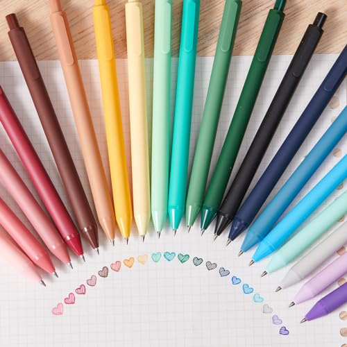 Image of KACO 20 Color Ink Retractable Gel Pens 0.5mm Fine Point, 20 Pieces (20 Multicolor-Version1)