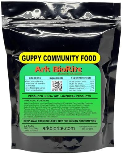 Ark BioRite (4oz, Guppy) Fish Food Species Specific - All Natural - Science Based Formula - Cleaner Water - Nutritional Powerfood for Special Fish Breeders, No Fillers - 1