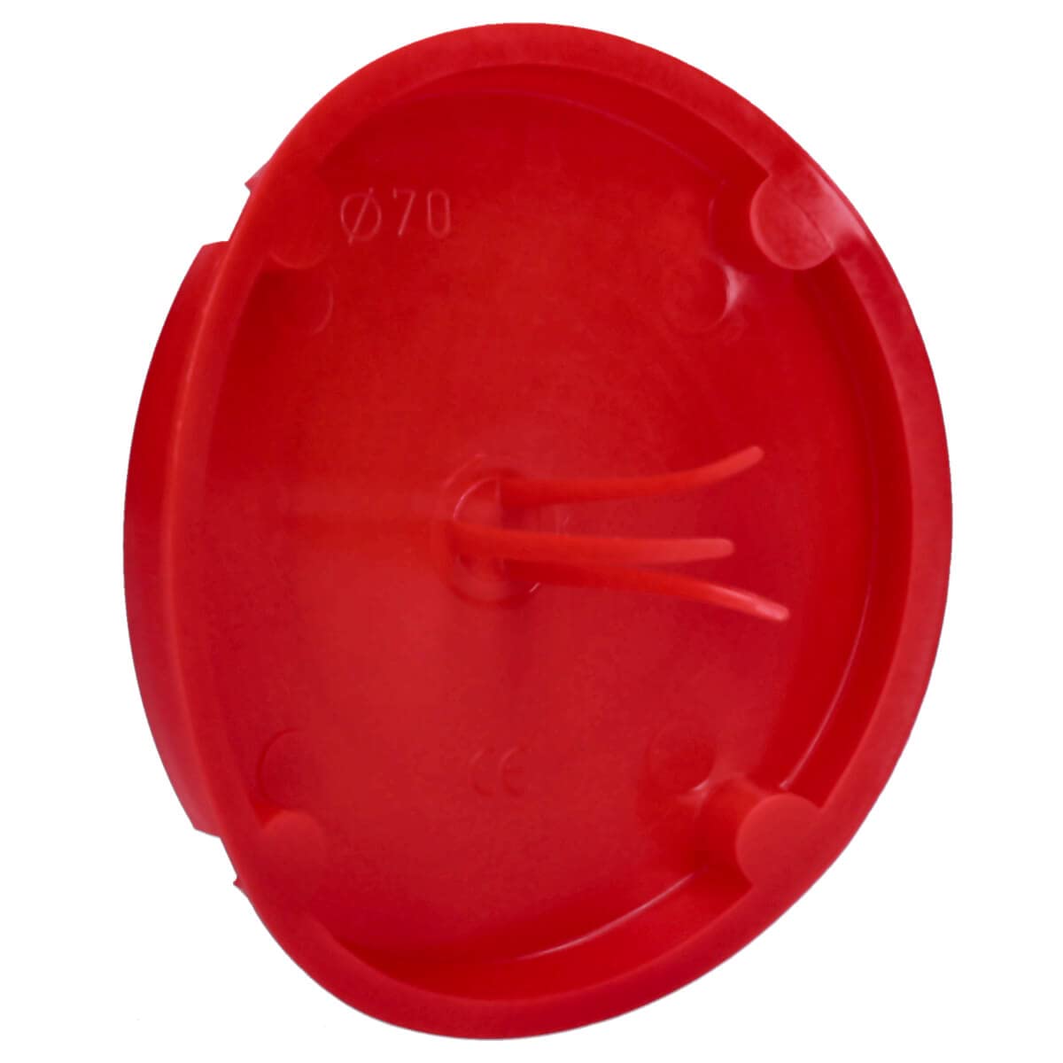 Voxura Signaldeckel rot Ø 70mm für Unterputz-Gerätedose Unterputzdose Schalterdose Verteilerdose rund UP 100 Stück