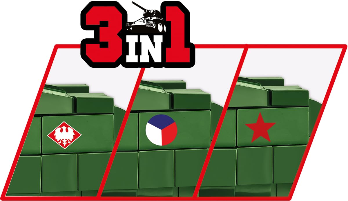 COBI Historical Collection WWII is-2 Heavy Tank (3-in-1) Tank, Army Green - Image 7